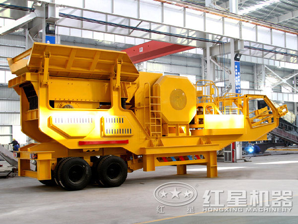 一小時100噸左右河石移動磕石子機_流動河石加工機多少錢