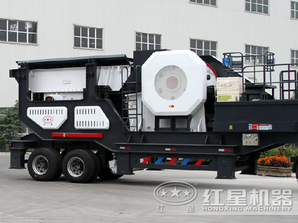 一小時100噸左右河石移動磕石子機_流動河石加工機多少錢