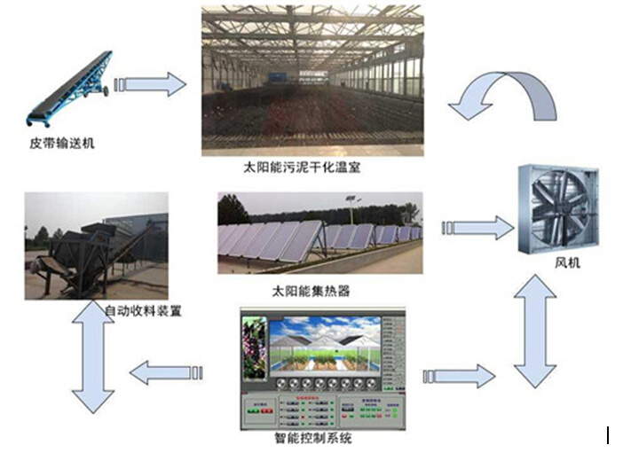 供应太阳能污泥烘干处理温室