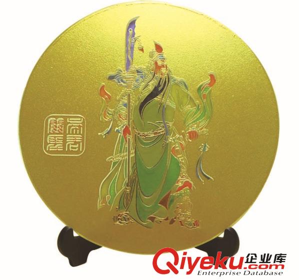 尚彩水晶玻璃微雕雙面彩繪盤(pán)