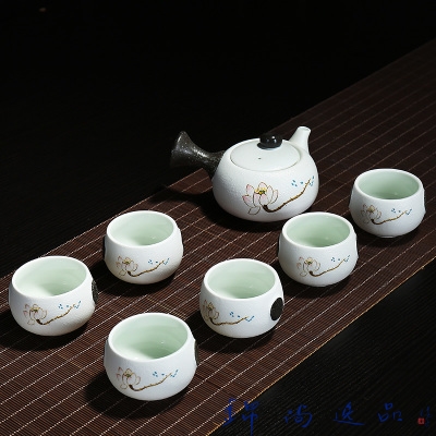 陶瓷功夫茶具青花茶杯茶壶套装家用简约整套手绘白瓷中式泡茶盖碗