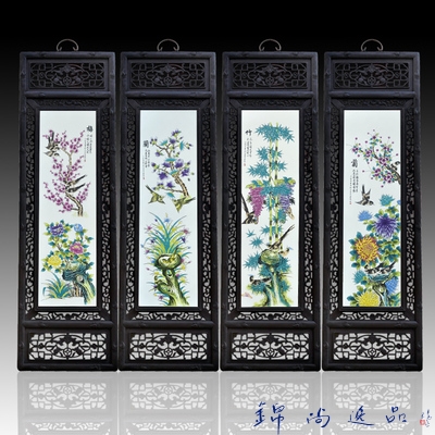 景德鎮(zhèn)陶瓷名家手繪粉彩國色天香瓷板畫純工筆畫客廳裝飾畫原始圖片3