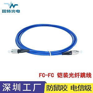 景升光纜FC-FC單模單芯防鼠咬鎧裝光纖跳線光纖連接器